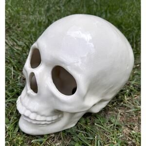 Vintage 1989 Scioto Ceramic Mold Halloween Scary Scull Luminary Brand New!